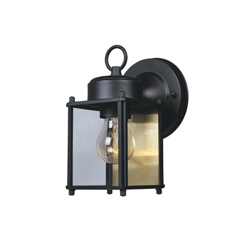 Photo 1 of DESIGNERS FOUNTAIN 1161-BK One Light Outdoor Wall Lantern, Black Finish with Clear Beveled Glass