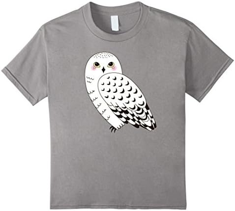 Kids Cute Snowy Owl T-Shirt 10 Slate