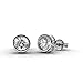 Cate & Chloe Mae 18k White Gold Stud Earrings with Round Brilliant Cut Simulated Diamond Crystals, Elegant Jewelry for Women, Gift for Her