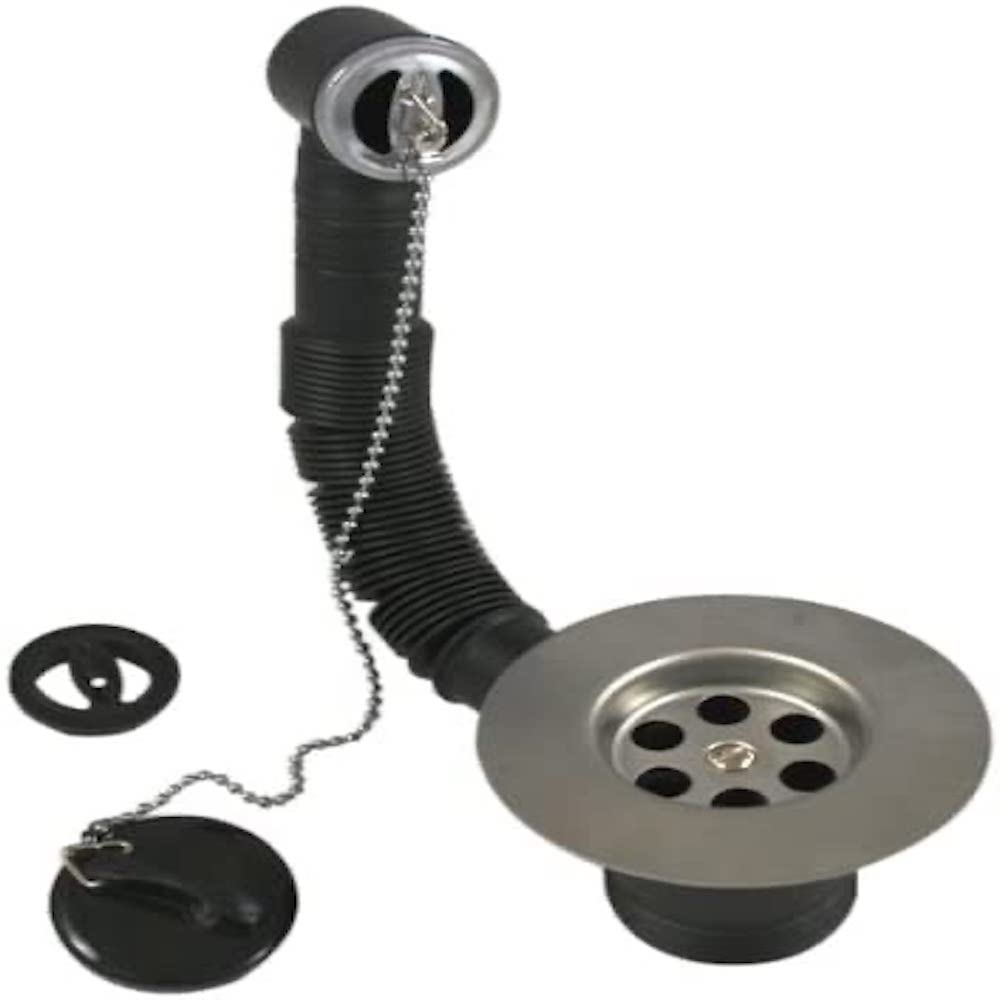 Merriway® BH00426 Combined Sink Waste and Overflow with Plug and Chain, 40 mm (1.1/2 inch)