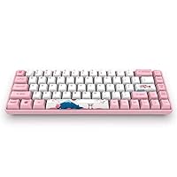 Canyixiu-home 68 Keys Bluetooth 3.0 USB Dual Mode PBT Keycaps Mechanical Gaming Keyboard (Color : Pink, Size : Brown Switch)