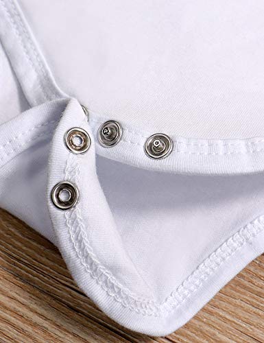 Newborn Baby Boy Clothes New to The Crew Letter Print Romper Long Pants Hat 3PCS Outfits Set Breathable and Soft (J-White, 0-3 Months) - Thumbnail 6