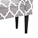 HOMCOM Small Linen Upholstered Ottoman Bench Rolled Arm End Chair, Wood Legs- Grey Lattice