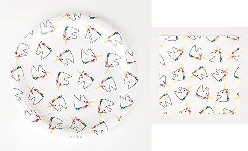 Unicorn Party Plates and Napkins with (8 Plates and 20 Napkins)