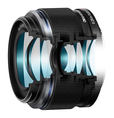 OM SYSTEM OM System 25mm F1.8 II Digital Lens, Fast Fixed Focal Length for Four Thirds Micro System Cameras (Olympus Om-D and Pen, Panasonic G-Series), Black
