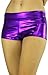 ToBeInStyle Women's Elastic Higher Waisted Metallic Mini Shorts