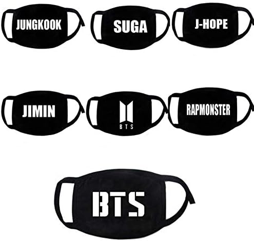 IRRIS Unisex Kpop BTS Mouth Mask Black Cotton Anti-Dust Face Mask