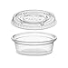 Tezzorio (100 Pack) 0.5-Ounce Plastic Portion Cups with Lids, Small Condiment Cups/Sauce Cups, Translucent Plastic Souffle Cups/Portion Containers