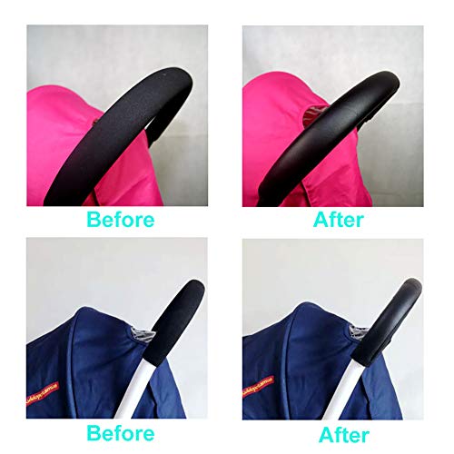 ROMIRUS Handle Sleeve Cover for Babyzen YOYO/YOYO+ Strollers, Artificial Leather Black