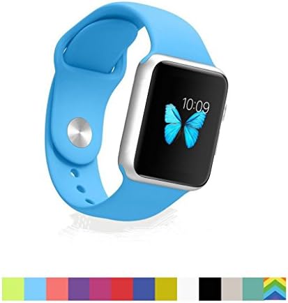 Apple Watch Band - WantsMall S/M Soft Silicone Sport Style Replacement iWatch Strap for 42mm Apple Watch Models (Blue)