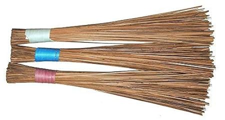 Natural Coconut Leaf Grass Broom Stick for Floor Cleaning, Bathroom Cleaning & Wet Floor Pack of 3