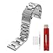 Heavy Strap 22 24 26mm Thick 6mm Brushed Solid Stainless Steel Watch Bands Double Locking Clasp Mens