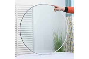 hohoedc 30 Inch Round Tempered Glass Table Top, 0.35 Inch Thick Clear Circular Tabletop with 6 Anti-Slip Rubber Rings, Replacement for Dining & Kitchen and Patio Table