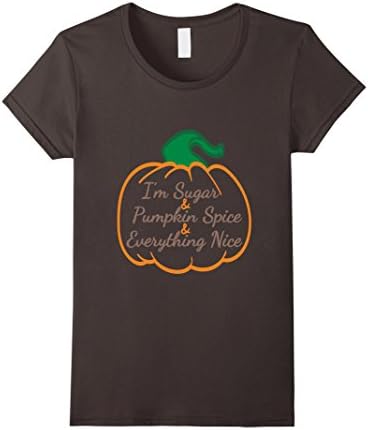 Womens I'm Sugar and Pumpkin Spice and Everything Nice Graphic Tee Medium Asphalt