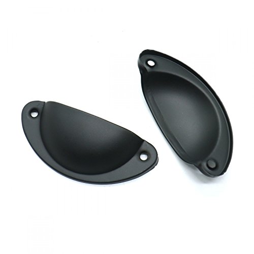 HUELE 12 Pcs Half Moon Shell Metal Vintage Style Shell Shape Shell Design Closet Drawer Dresser Door Pull Handle - Thumbnail 3