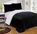 Chezmoi Collection Micromink Sherpa Reversible Throw Blanket (King, Black)