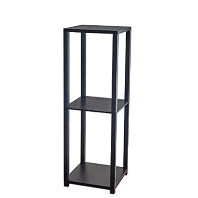 Square Tall Pedestal End Table With Storage Area Side Table With Under Storage Shelves Room Décor Coffee Table Black Cocktail Table Furniture Table