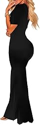 Black Dresses for Women Sexy V Neck Short Sleeve