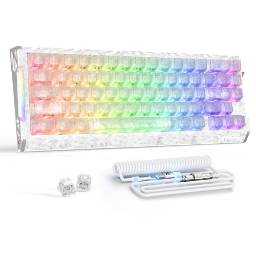 ATTACK SHARK R68 HE 8000Hz Rapid Trigger Keyboard, 0.005mm RT Accuracy Wired Gaming Keyboard, Carbon Fiber Top & Keycaps, CNC Aluminum Sides, Magnetic Switch, RGB Backlit, C01 Coiled Cable, Ice Ninja