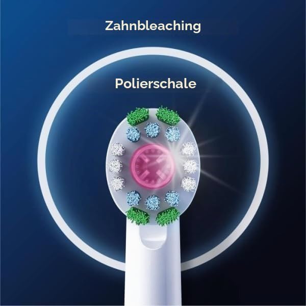 Pro 3D White Elektrische Zahnbürstenköpfe, X-förmige Borsten und Einzigartiger Polierbecher für Zahnaufhellung und zum Entfernen von Oberflächenflecken, 8 Stück Zahnbürstenköpfe, Weiß