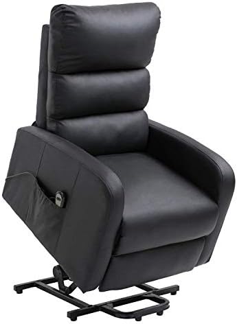Electric PU Lift Chair, Recliner Chair for Living Room Bedroom, 8-Point Heated Vibrating Massage Sofa with Remote Control, Black