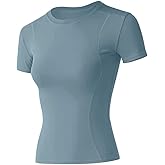 Loovoo Women Workout Shirts 1/2/3 Pack Athletic Compression Tee Dry Fit Yoga Gym Basic Tops
