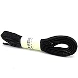 YFINE 2 Pair Cotton Waterproof Flat Waxed Shoelaces for Leather Boots Dress Shoes Laces Black 47.24