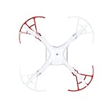 SKYREAT Snap On/off Prop Guards Guard-Quick Release Propeller Protector for DJI Phantom 4 /4 Pro Quadcopter White & Red