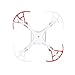 SKYREAT Snap On/off Prop Guards Guard-Quick Release Propeller Protector for DJI Phantom 4 /4 Pro Quadcopter White & Red