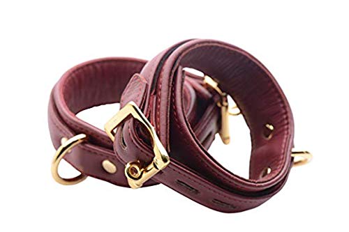 Strict Leather Luxury Burgundy Locking Ankle Cuffs