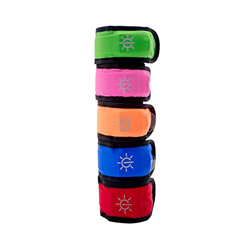 LEBOLIKE Cool LED Slap Armband Reflective Belt Wrist/Ankle Glow Band for Night Safety Cycling Jogging (PINK)