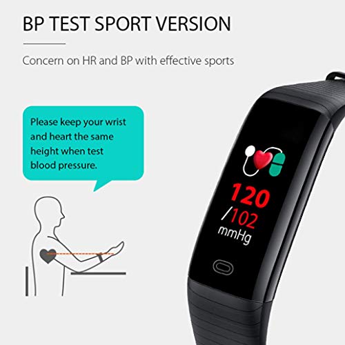 Insaneness Sports Heart Rate/Sleep Monitor Fitness Tracker Smart Watch Wrist Band Bracelet Watch Bracelet Link Ring (A)