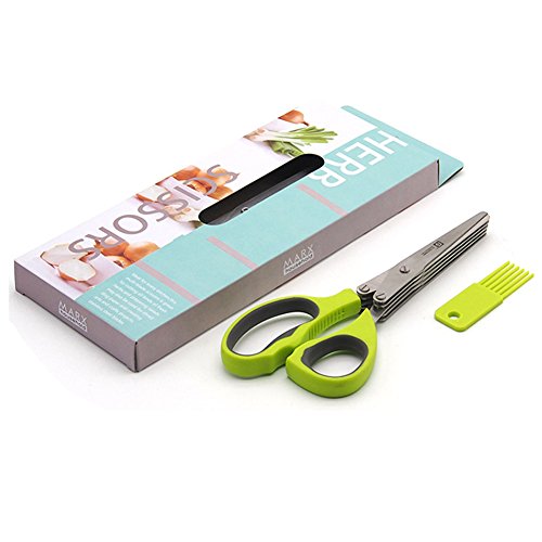 image for CHEE MONG Stainless Steel Herb Scissors with 5 Blades - Multipurpose H