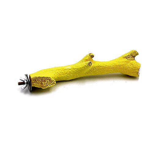Borange Parrot Perches Bird Natural Woood Stand Quartz Sands Hardwood Branches Perch for Small and Medium Birds Parakeet Conure Cockatiel Budgie Pack of 2 (6" Length) - Thumbnail 4