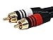Monoprice Audio Cable - 1.5 Feet - Black | Premium Stereo Male to 2RCA Male 22AWG, Gold Plated