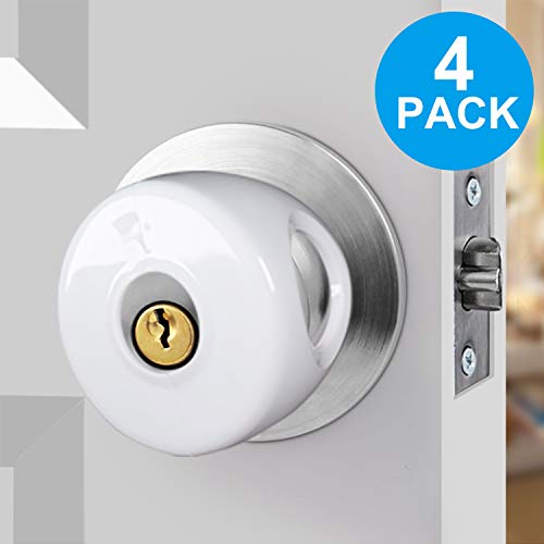 Door Knob Safety Cover for Kids,TUSUNNY Baby Safety Door Handle Cover,Easy to Install and Remove on Doors,Universal Design- FIT Most KNOBS,Child Proof Doors - Toddler and Baby Safety(4 Pack)