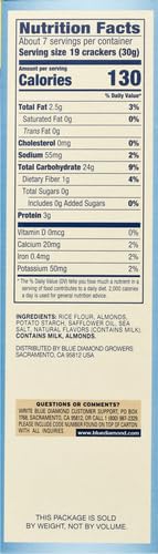 BLUE DIAMOND ALMONDS NUT-THINS GLUTEN FREE CRACKER CRISPS, HINT OF SEA SALT, FAMILY SIZE, SEA SALT, 7.7 OZ (PACK OF 1)