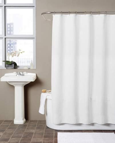 Hermosa Collection Waffle Fabric Shower Curtain (72 x 72, White) Kitchen