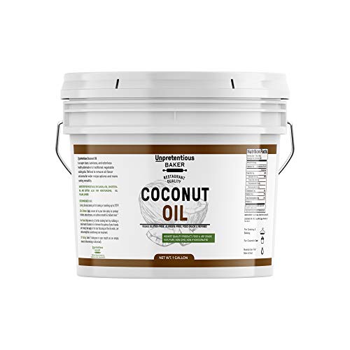 Coconut Oil By Unpretentious Baker, 1 Gallon, Food Grade, Non-Hydrogenated, Flavorless & Scentless