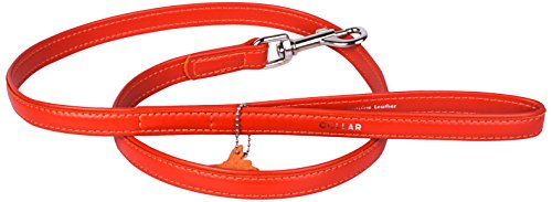 COLLAR "Collar Glmmour" Pet Leather Lead, 1/2-Inch, 48-Inch, Orange