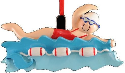 Female Swimmer in Pool Christmas Ornament