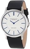 Stuhrling Original Men’s 238.32152 Classic Ascot Newberry Swiss Quartz Super Slim Black Leather Strap Watch, Watch Central