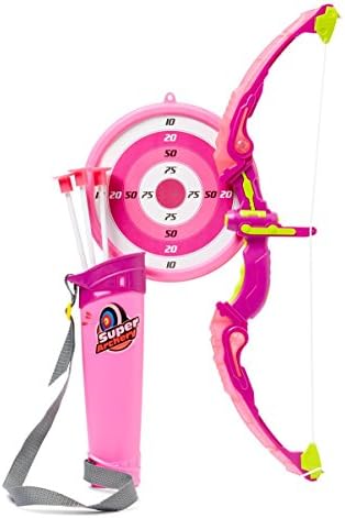 Dash Bow & Arrow Set for Princess, Archery Set Hunting Game & Sports W/ Suction Dart Arrows, Target, Holder