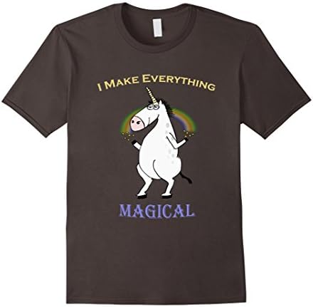 Men's I Make Everything Magical Unicorn Funny T-Shirt 3XL Asphalt