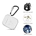 LIKDAY ll060 AirPods Case with Strap Protective Silicone Cover with Carabiner for Apple Airpods Accessories (White)