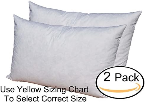 Pillowflex 95% Feather by 5% Down Pillow Form Insert Stuffers for Throw sham Covers and Cushions (Set of 2 20 Inch by 30 Inch)
