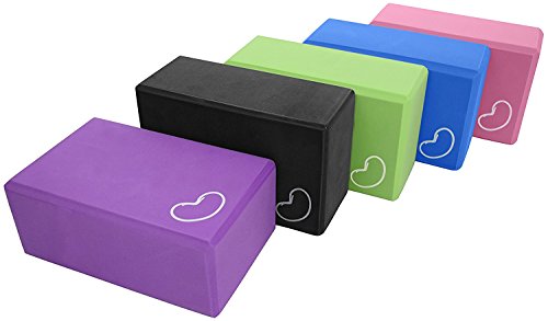 Yoga Block 4 in. x 6 in. x 9 in. Larger Size High Quality 4 colors by Bean ProductsTM – BLUE – 2 PACK