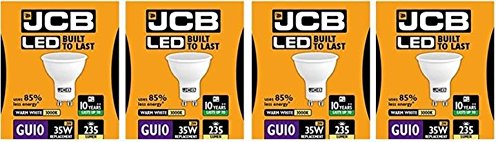 4 X JCB 3w = 35w LED GU10 3000k 3w 35w 100deg Warm White [Energy Class A+]