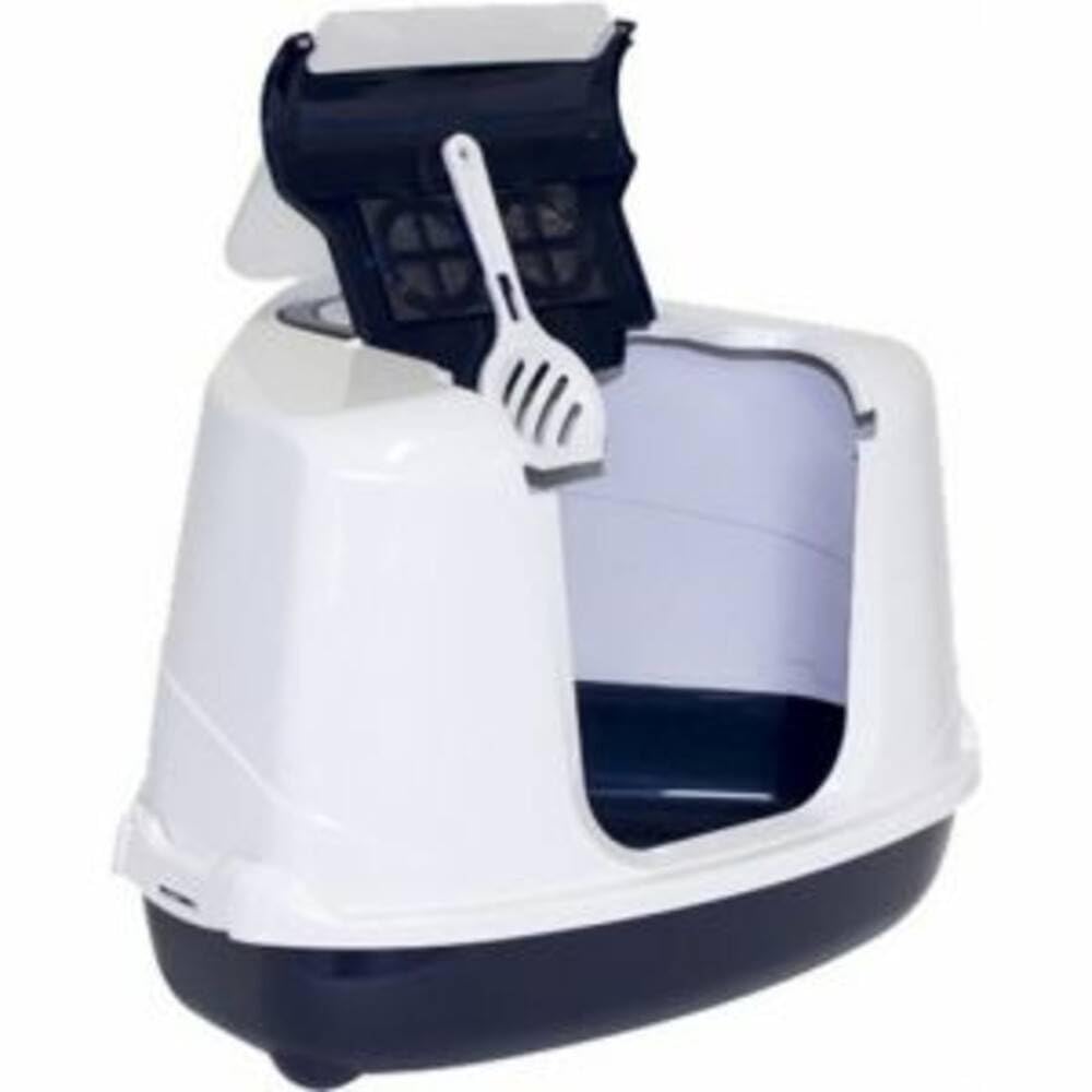 Moderna Corner Cover Sanitary Tray for Cats - Toilet - Flip Corner - Blue