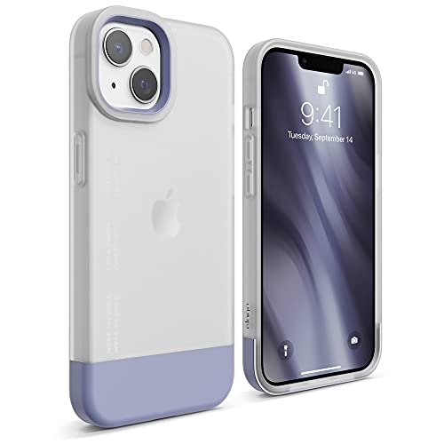 elago Glide Armor Case Designed for iPhone 13 Case, Drop Protection, Shockproof Protective TPU Cover, Upgraded Shockproof, Mix and Match Parts, Enhanced Camera Guard [Clear/Purple]